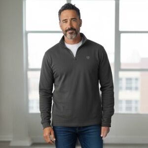 IZOD XXL Washed Navy Ribbed Cozy Polo 1/4 Zip R $65